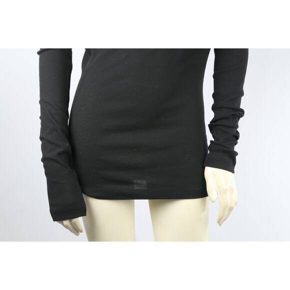 ROSETTA GETTY T-Shirt Black Cotton Off Shoulder Long Sleeve Stretch Size S - Picture 7 of 14